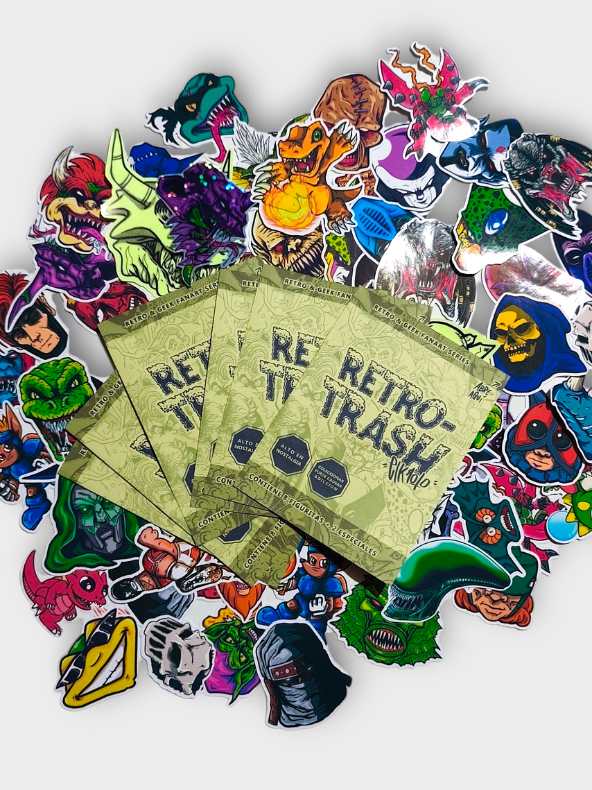 Sobre Retro Trash de Stickers x 3 sobres. 13