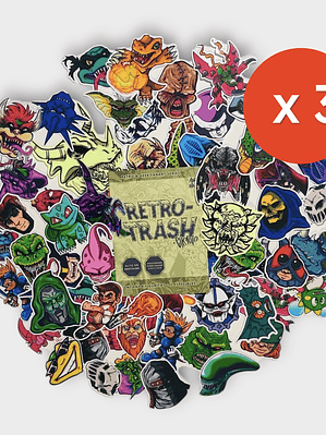 Sobre Retro Trash de Stickers x 3 sobres.