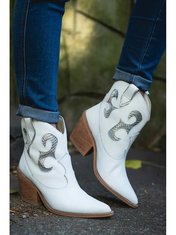 Botin Moss Blanco Plata 1