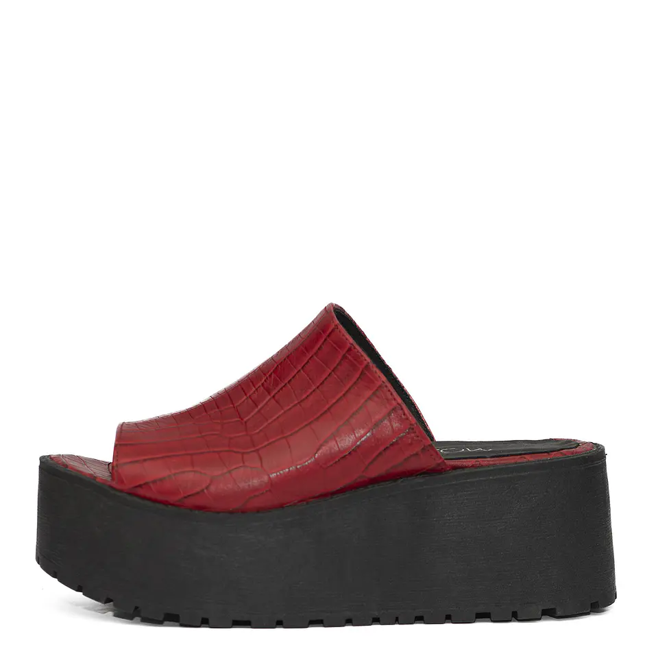 Sandalia Praga Croco Rojo 2