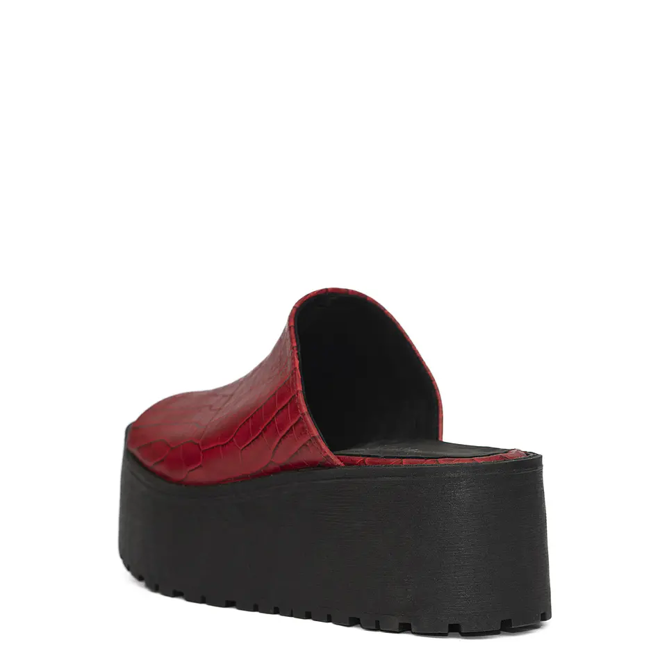Sandalia Praga Croco Rojo 3