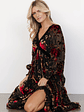 Adele Velvet Dress | Black + Rose Floral - thumbnail 2
