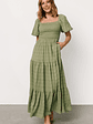 Amaya Smocked Dress | Green - thumbnail 1