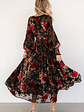 Adele Velvet Dress | Black + Rose Floral - thumbnail 5