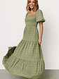 Amaya Smocked Dress | Green - thumbnail 5