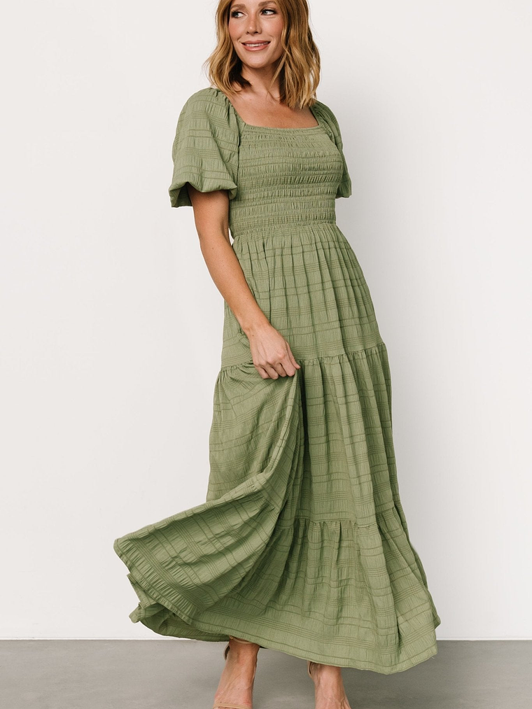 Amaya Smocked Dress | Green 6