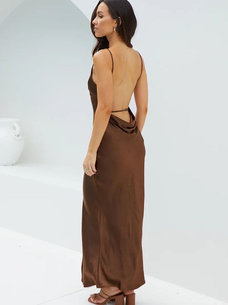 Amber Glow Maxi Dress Brown 2