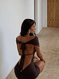 Alia Mini Dress Chocolate - thumbnail 2