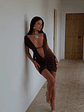 Alia Mini Dress Chocolate - thumbnail 5