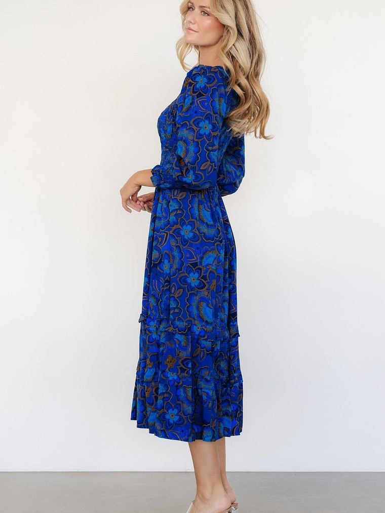 Andersen Smocked Midi Dress | Cobalt Floral 3