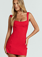 Aretha Mini Dress - Corset Panel Dress in Red - thumbnail 1
