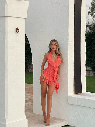 Annika Mini Dress Peach