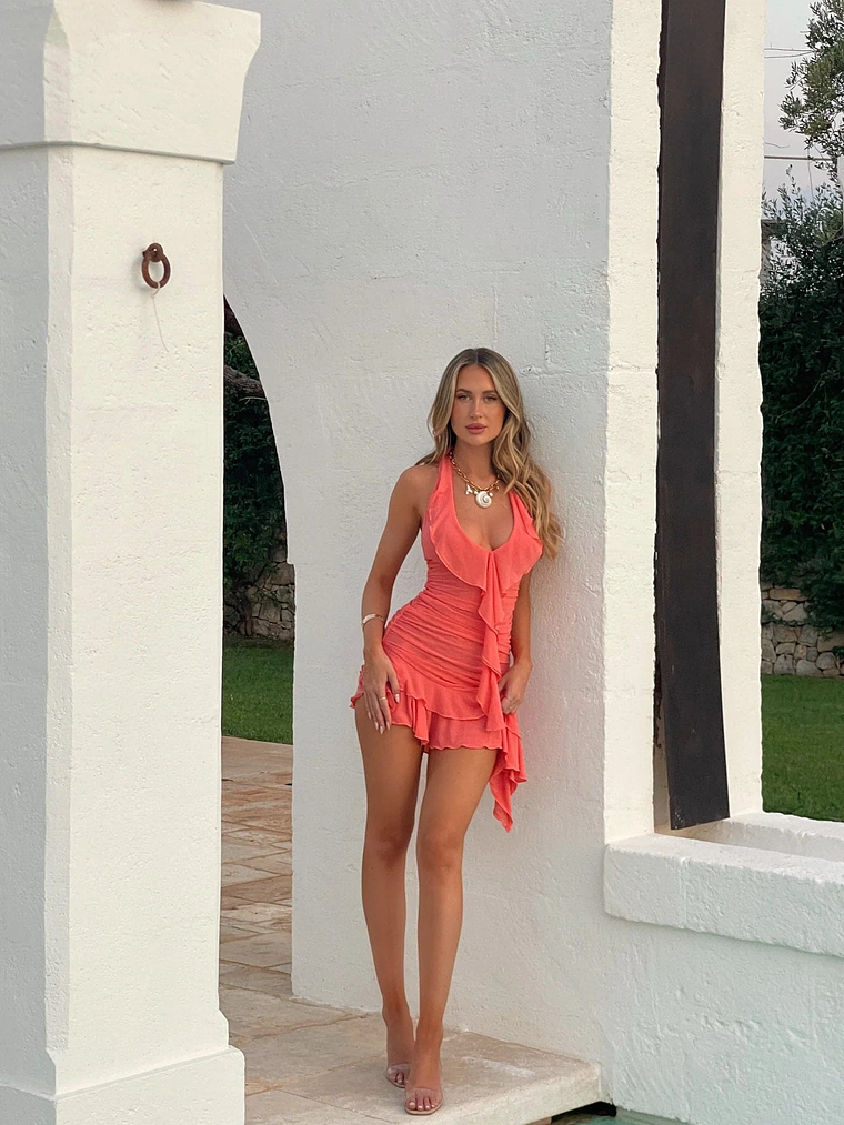 Annika Mini Dress Peach 1