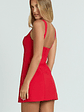 Aretha Mini Dress - Corset Panel Dress in Red - thumbnail 6