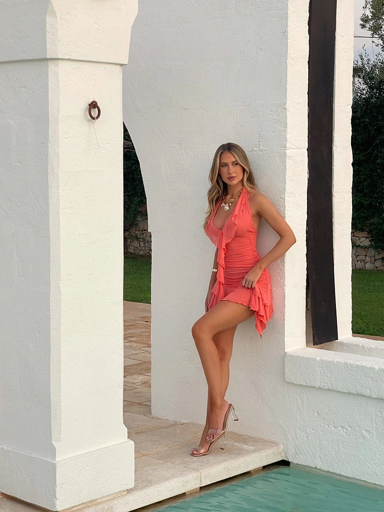 Annika Mini Dress Peach 2