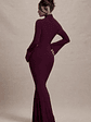 Anderson | Burgundy High-Neck Cut-Out Maxi Dress - thumbnail 2