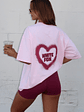 11th Street City Girl At Heart Oversized Tee Strawberry Whip - thumbnail 1