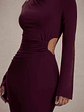 Anderson | Burgundy High-Neck Cut-Out Maxi Dress - thumbnail 3