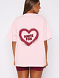 11th Street City Girl At Heart Oversized Tee Strawberry Whip - thumbnail 4