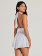 50s Icon Halter Plunge Neck Skater Romper - thumbnail 5