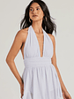 50s Icon Halter Plunge Neck Skater Romper - thumbnail 6