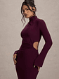 Anderson | Burgundy High-Neck Cut-Out Maxi Dress - thumbnail 6
