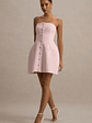 Anniston | Pink Bandeau Tailored Button Mini Dress - thumbnail 5