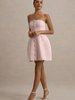 Anniston | Pink Bandeau Tailored Button Mini Dress - thumbnail 6