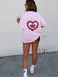 11th Street City Girl At Heart Oversized Tee Strawberry Whip - thumbnail 7