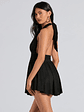 50s Icon Halter Plunge Neck Skater Romper - thumbnail 9