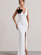A Catch | White Cowl-Neck  Split Maxi Dress With Bow - thumbnail 1