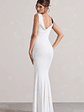 A Catch | White Cowl-Neck  Split Maxi Dress With Bow - thumbnail 2