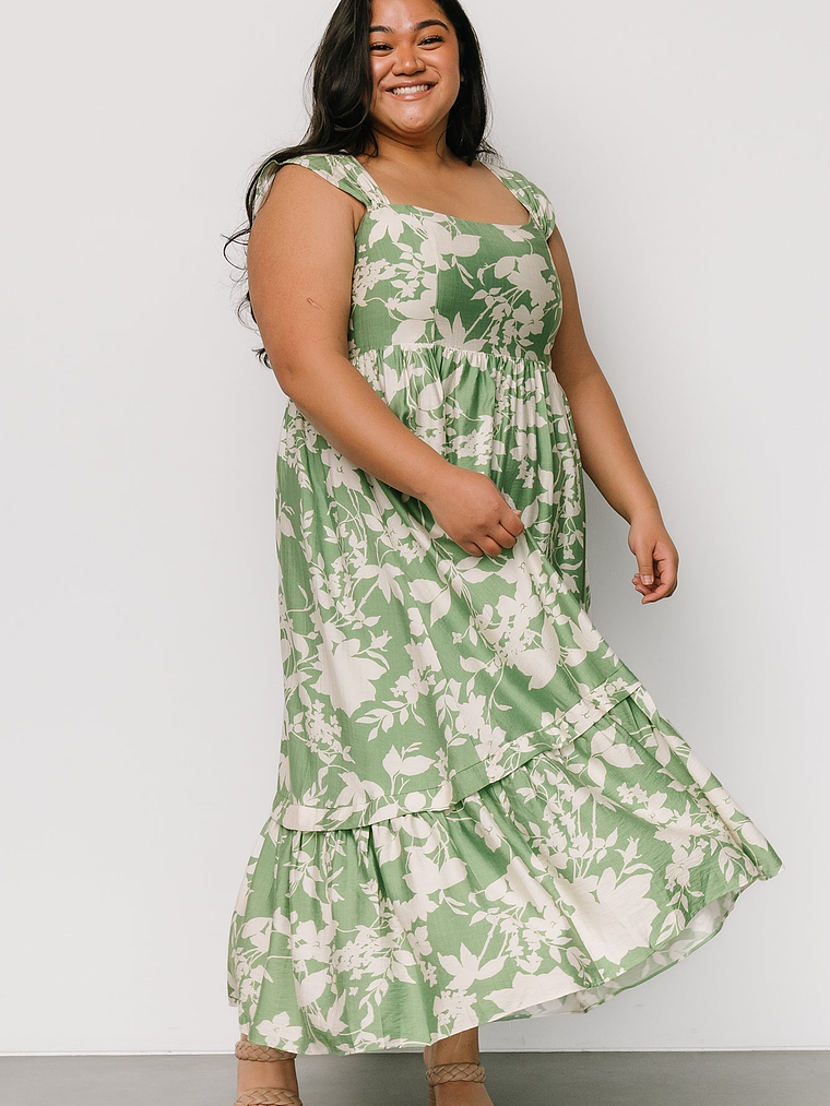 Aita Maxi Dress | Green + Ivory Floral 2