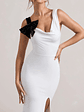 A Catch | White Cowl-Neck  Split Maxi Dress With Bow - thumbnail 3