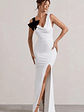 A Catch | White Cowl-Neck  Split Maxi Dress With Bow - thumbnail 4