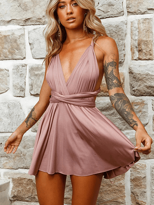 Ariana Multiway Mini Dress Mocha