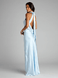 Andie Halter Open Back Slit Satin Formal Dress - thumbnail 1