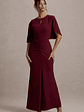 Allison | Berry High-Neck Maxi Dress With Cape - thumbnail 4