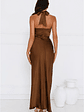 Ambiance Of The Night Halter Satin Maxi Dress - thumbnail 2