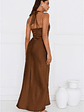 Ambiance Of The Night Halter Satin Maxi Dress - thumbnail 4