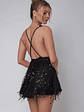 Ariana Sequin Party Mini Dress Black - thumbnail 2