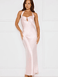 Ambiance Of The Night Halter Satin Maxi Dress - thumbnail 5