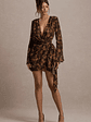 Alinta | Leopard Print Long-Sleeve Wrap Mini Dress - thumbnail 1
