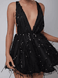 Ariana Sequin Party Mini Dress Black - thumbnail 4