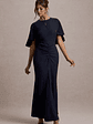 Allison | Navy High-Neck Maxi Dress With Cape - thumbnail 4