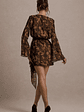 Alinta | Leopard Print Long-Sleeve Wrap Mini Dress - thumbnail 2