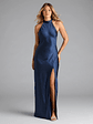 Andie Halter Open Back Slit Satin Formal Dress - thumbnail 7
