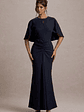 Allison | Navy High-Neck Maxi Dress With Cape - thumbnail 5