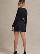Andie | Black Tailored Square-Neck Mini Dress - thumbnail 2