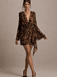 Alinta | Leopard Print Long-Sleeve Wrap Mini Dress - thumbnail 4
